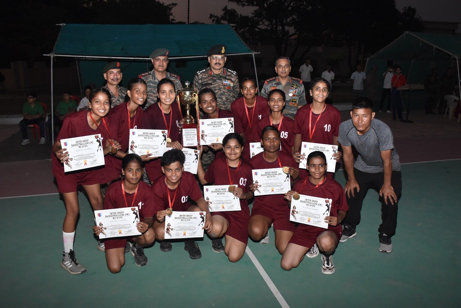 प्रदेश स्तरीय एनसीसी बास्केटबॉल चैंपियनशिप में गोरखपुर ग्रुप की टीम बनी विजेता