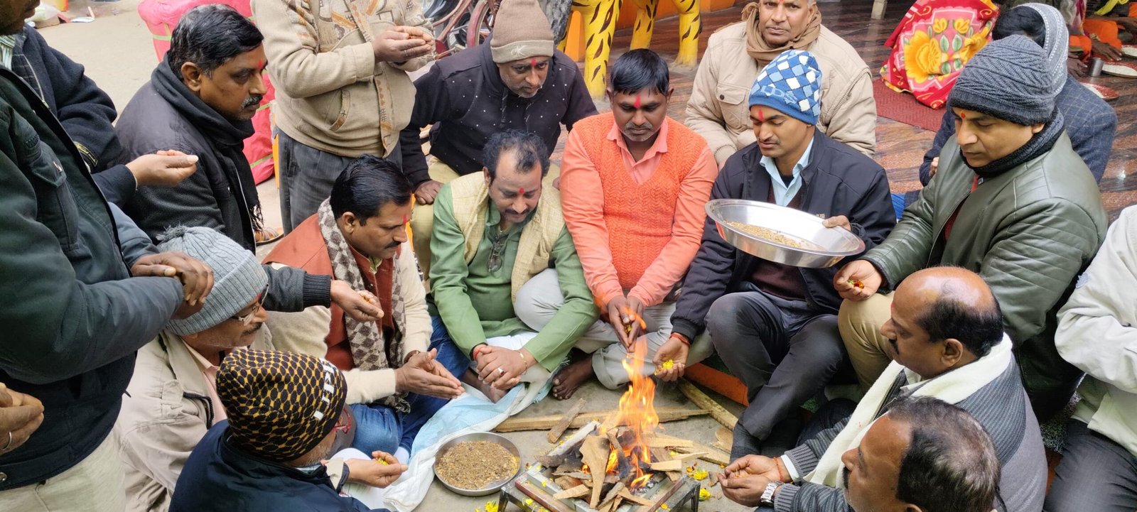 श्री राम मंदिर प्राण प्रतिष्ठा के प्रथम वर्षगांठ पर भाजपा कार्यकर्ताओं ने किया हवन पूजन