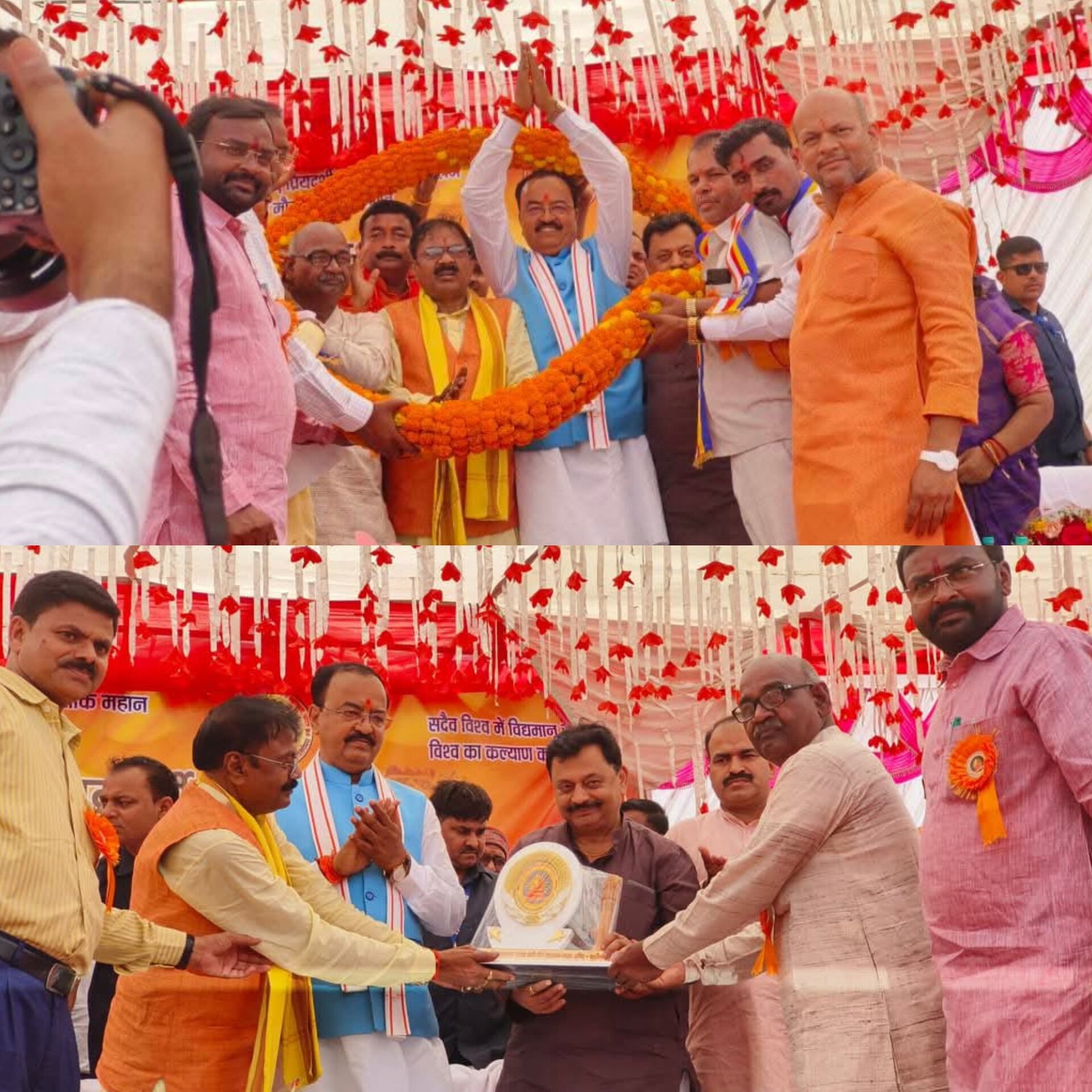 कुशीनगर के सांसद विजय दुबे उपमुख्यमंत्री केशव मौर्य के साथ सम्राट अशोक महान की जयंती समारोह में हुए सम्मिलित