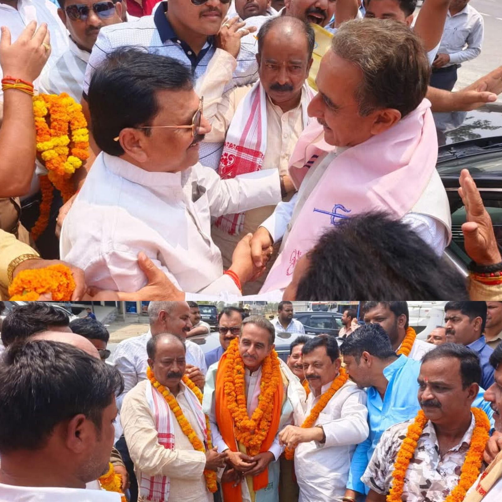 कुशीनगर के सांसद विजय दुबे ने केन्द्रीय राज्य मंत्री कीर्तिवर्धन सिंह का किया अभिनंदन