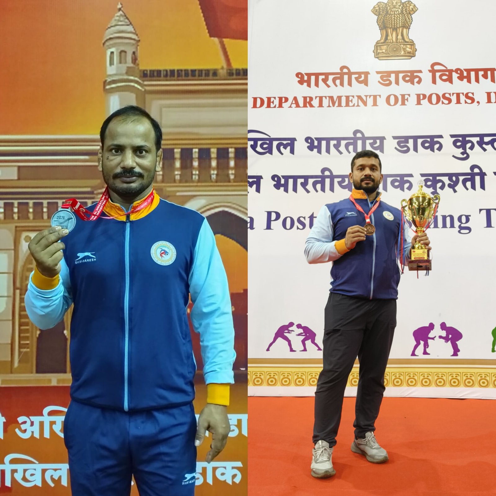ग्रीकों रोमन स्टाइल कुश्ती प्रतियोगिता में प्रतीक पाण्डेय को गोल्ड मेडल और संजय कुमार राय को मिला सिल्वर मेडल