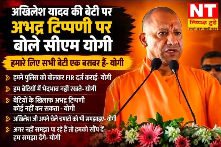 बेटी का अपमान बर्दाश्त नहीं, FIR दर्ज कराई” – अखिलेश यादव की बेटी पर अभद्र टिप्पणी को लेकर सीएम योगी का बड़ा बयान